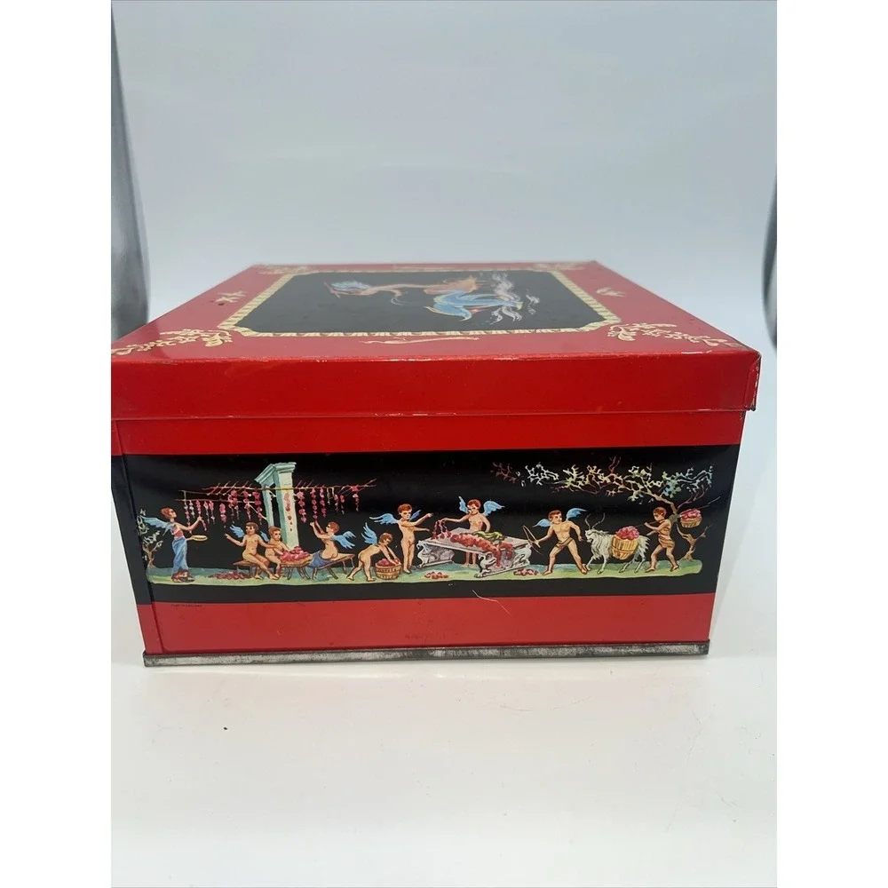 Vintage Huntley‎ & Palmers DOLPHINS Cherub Biscuit Tin